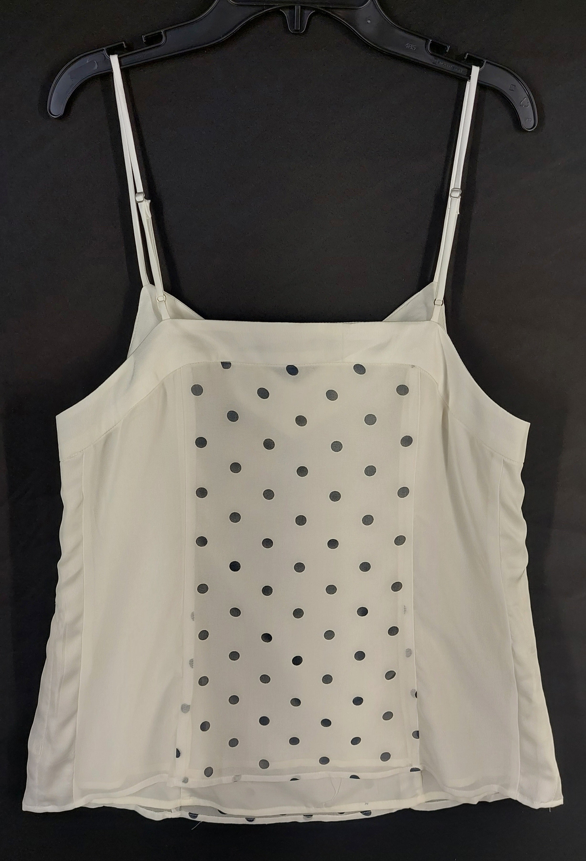 8-21 Banana Republic Factory Size 10 NWT Polka Dot Cami Tank Top White Black