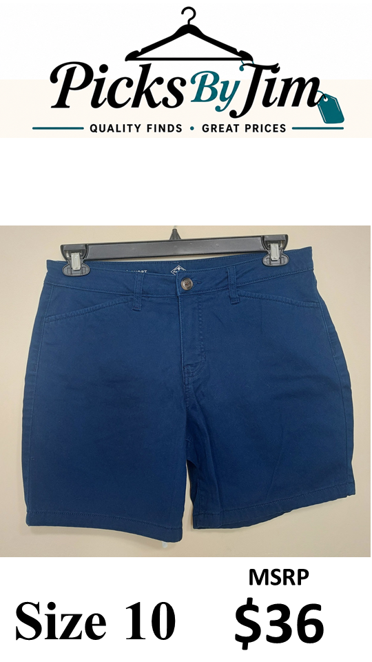 7 22 St Johns Bay Blue 7 Inch Chino Shorts Size 10