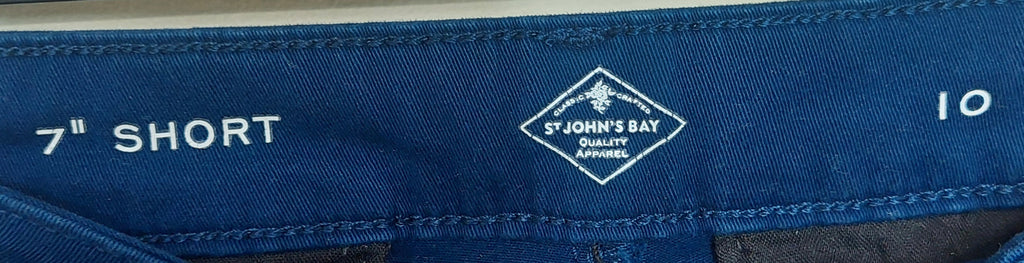 7 22 St Johns Bay Blue 7 Inch Chino Shorts Size 10