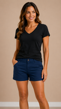 7 22 St Johns Bay Blue 7 Inch Chino Shorts Size 10