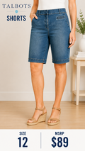 4 40 Talbots Size 12 Denim Bermuda Shorts