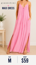 4 06 Gianni Bini Pink Maxi Dress Size M