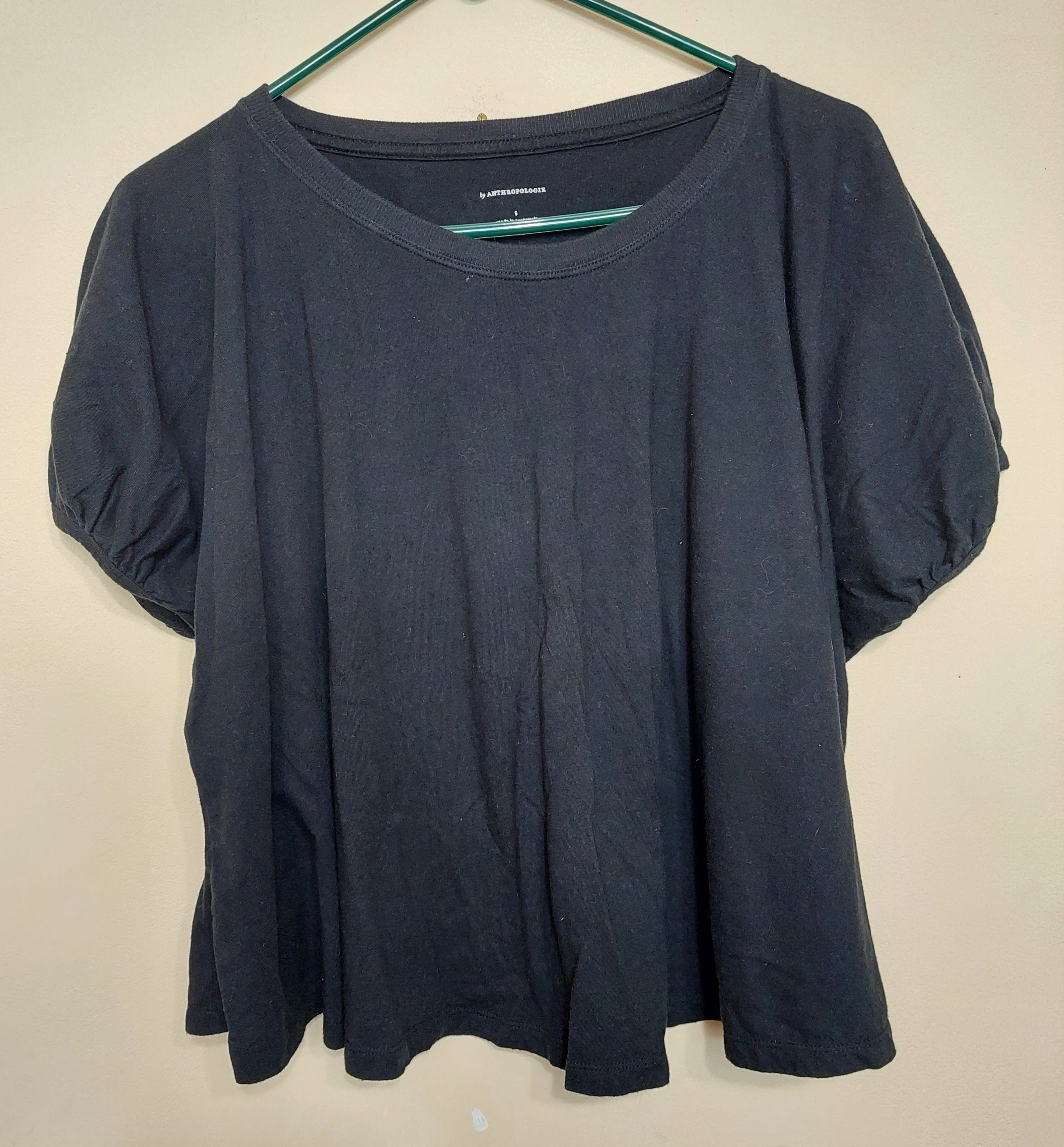 6 25 Anthropologie By Anthropologie Size S Black Oversized Swing Top