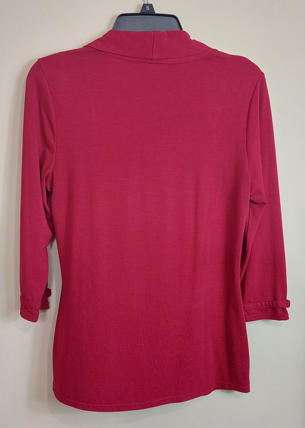 3 34 White House Black Market Medium Berry Layered Knit Top Three Quarter Sleeve