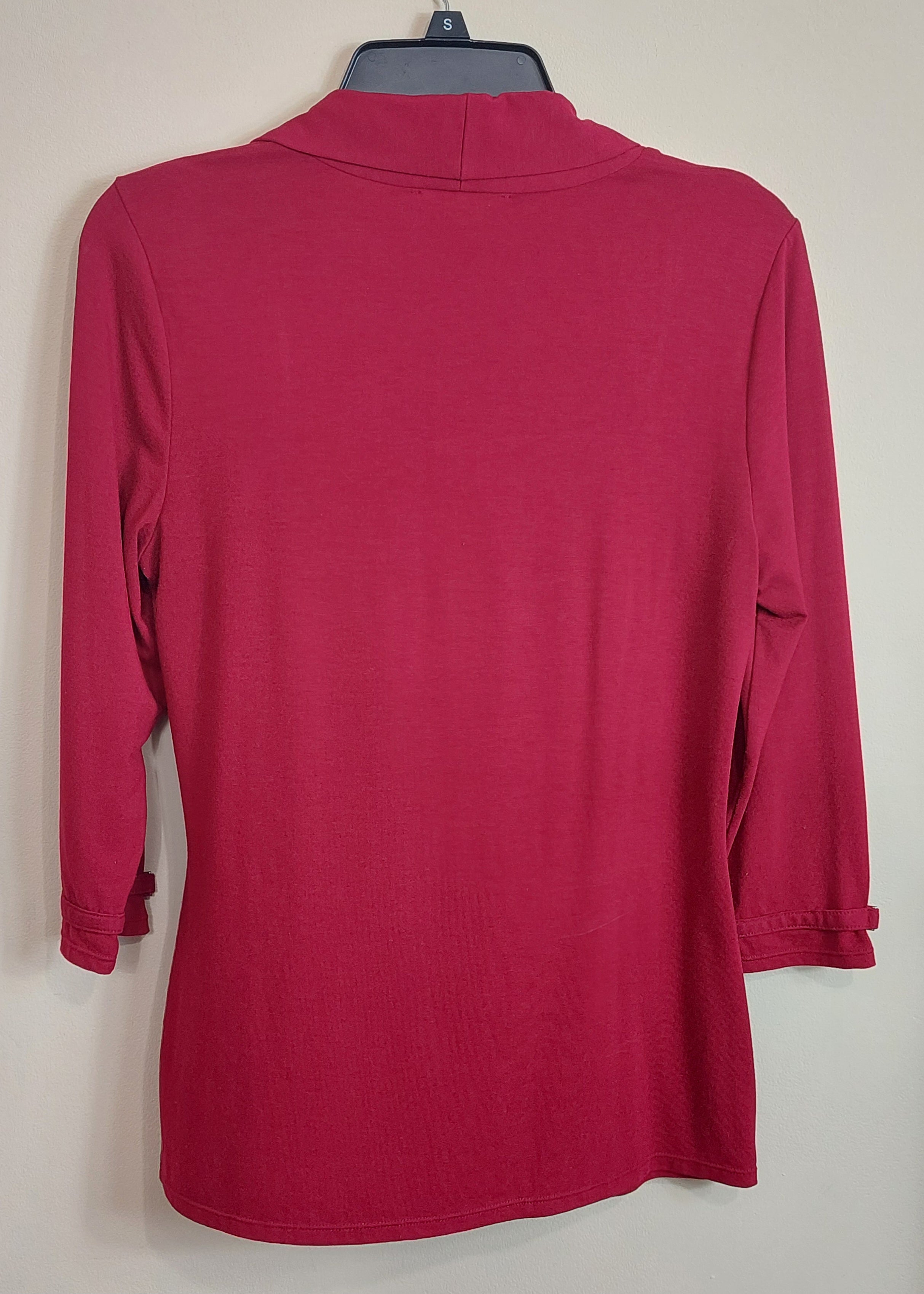 3 34 White House Black Market Medium Berry Layered Knit Top Three Quarter Sleeve