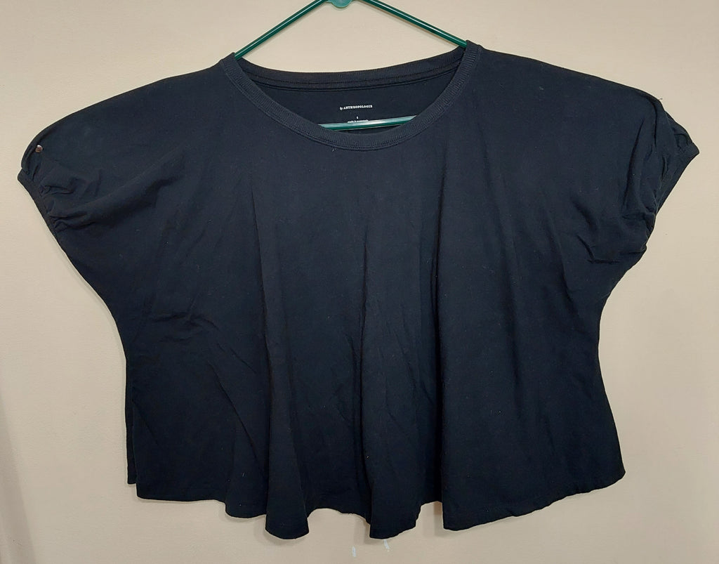 6 25 Anthropologie By Anthropologie Size S Black Oversized Swing Top
