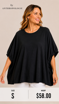 6 25 Anthropologie By Anthropologie Size S Black Oversized Swing Top
