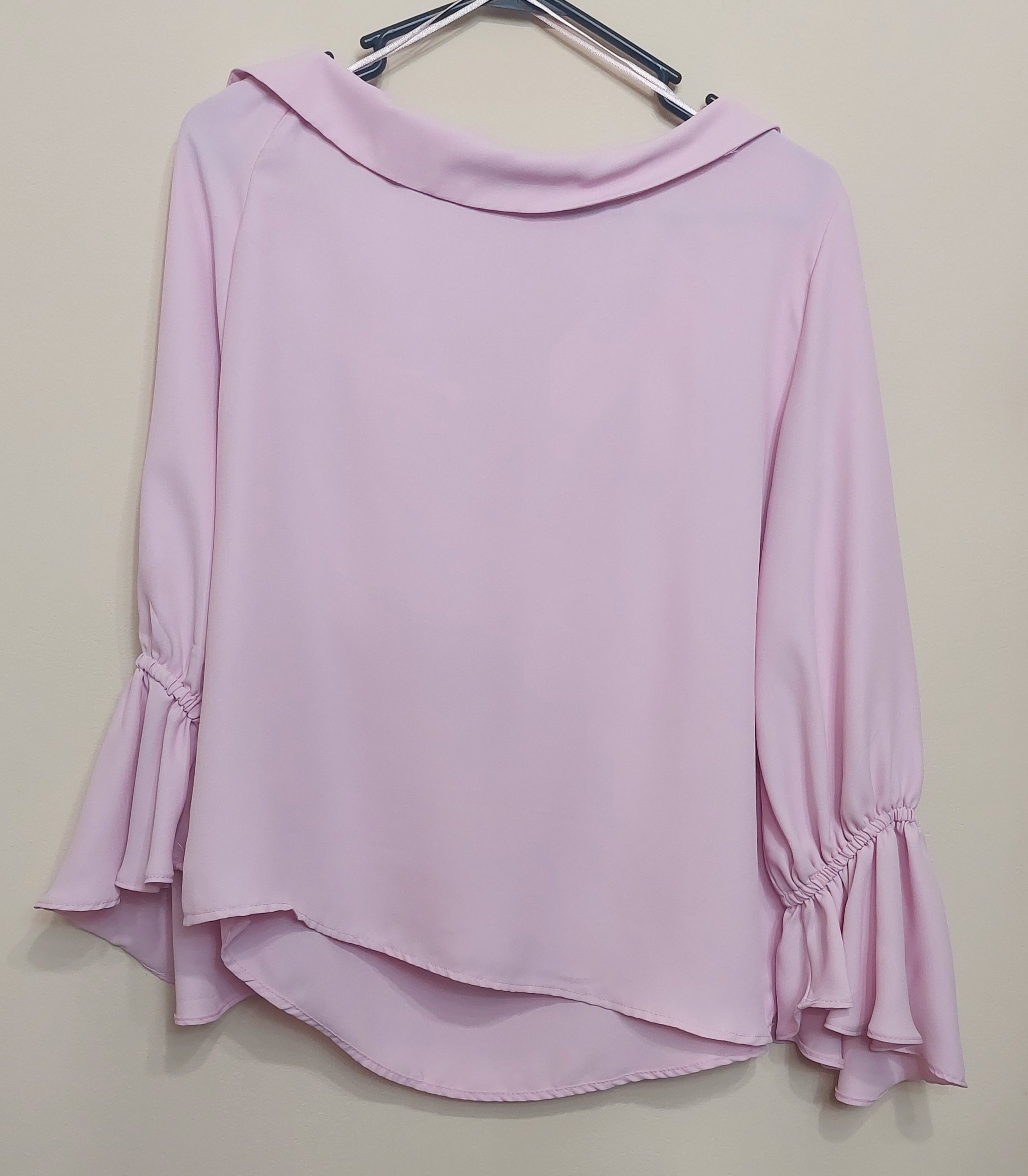 4 25 Vince Camuto S Pink Cowl Neck Bell Sleeve Blouse