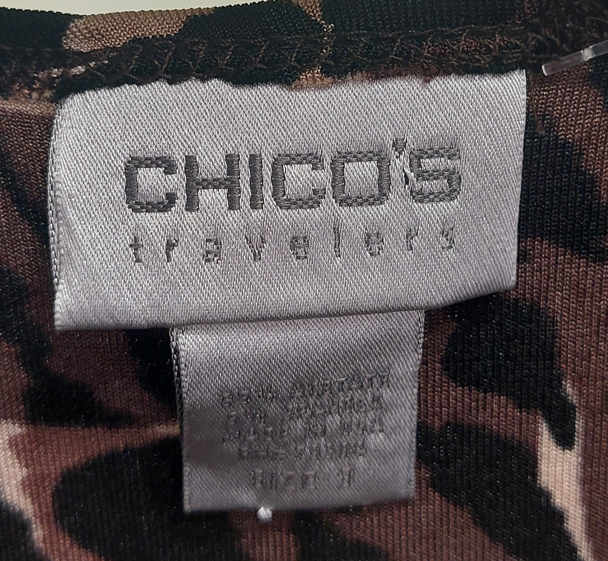 2 03 Chicos Tank Animal inspired print Shades of Brown and Black Size 3
