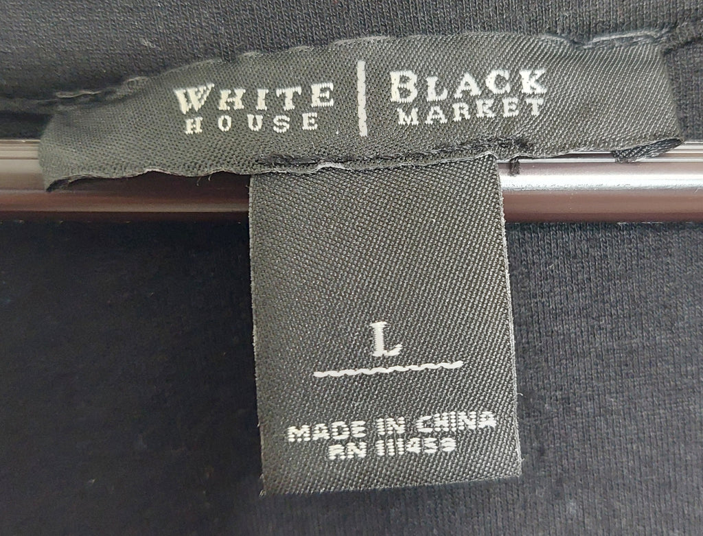 5 26 WHBM Black Sleeveless Bow Front Top Large