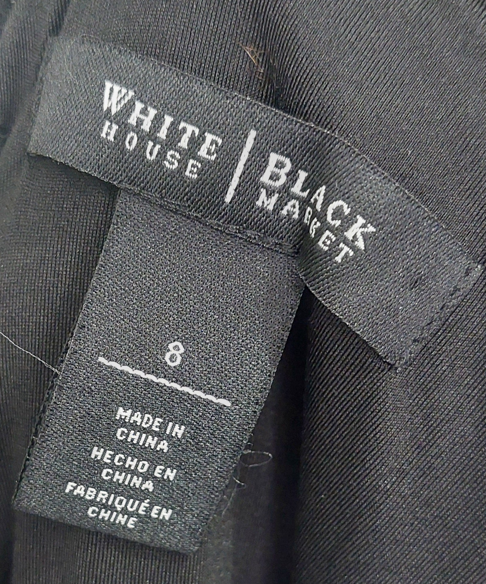 3 46 White House Black Market Size 8 Sleeveless Fit And Flare Dress Black White Geometric Pattern Ponte Knit