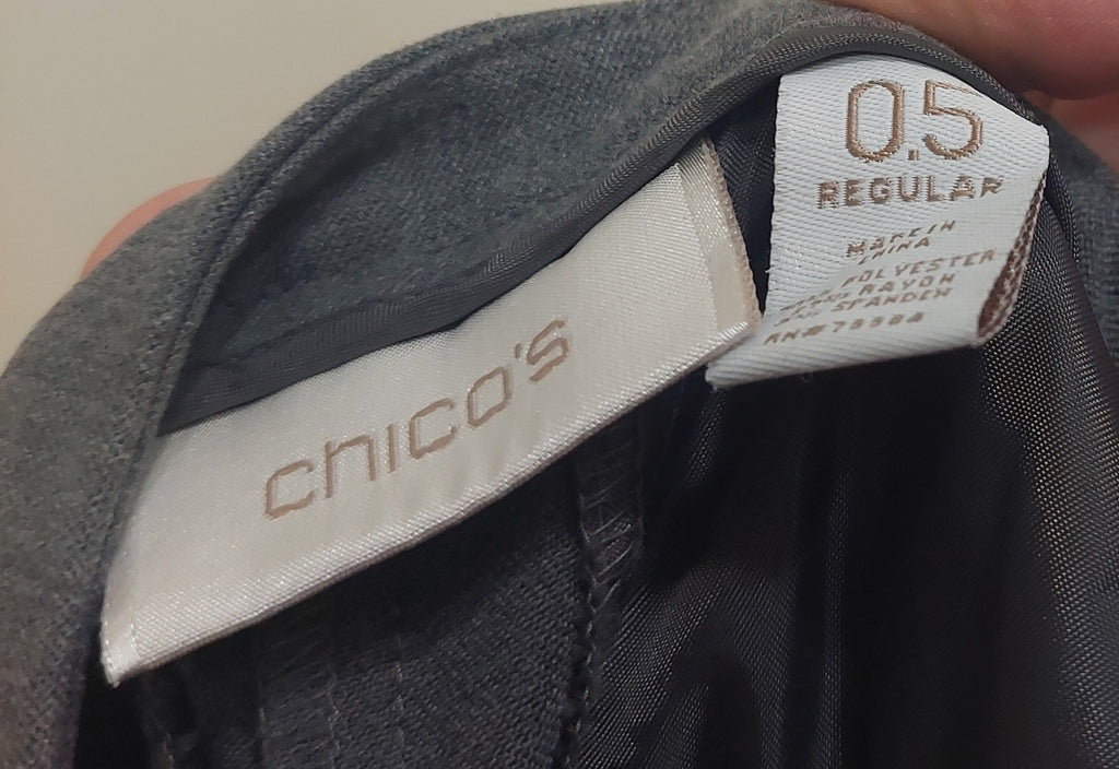 4 47 Chico's 0.5 Gray Wide Leg Dress Pants