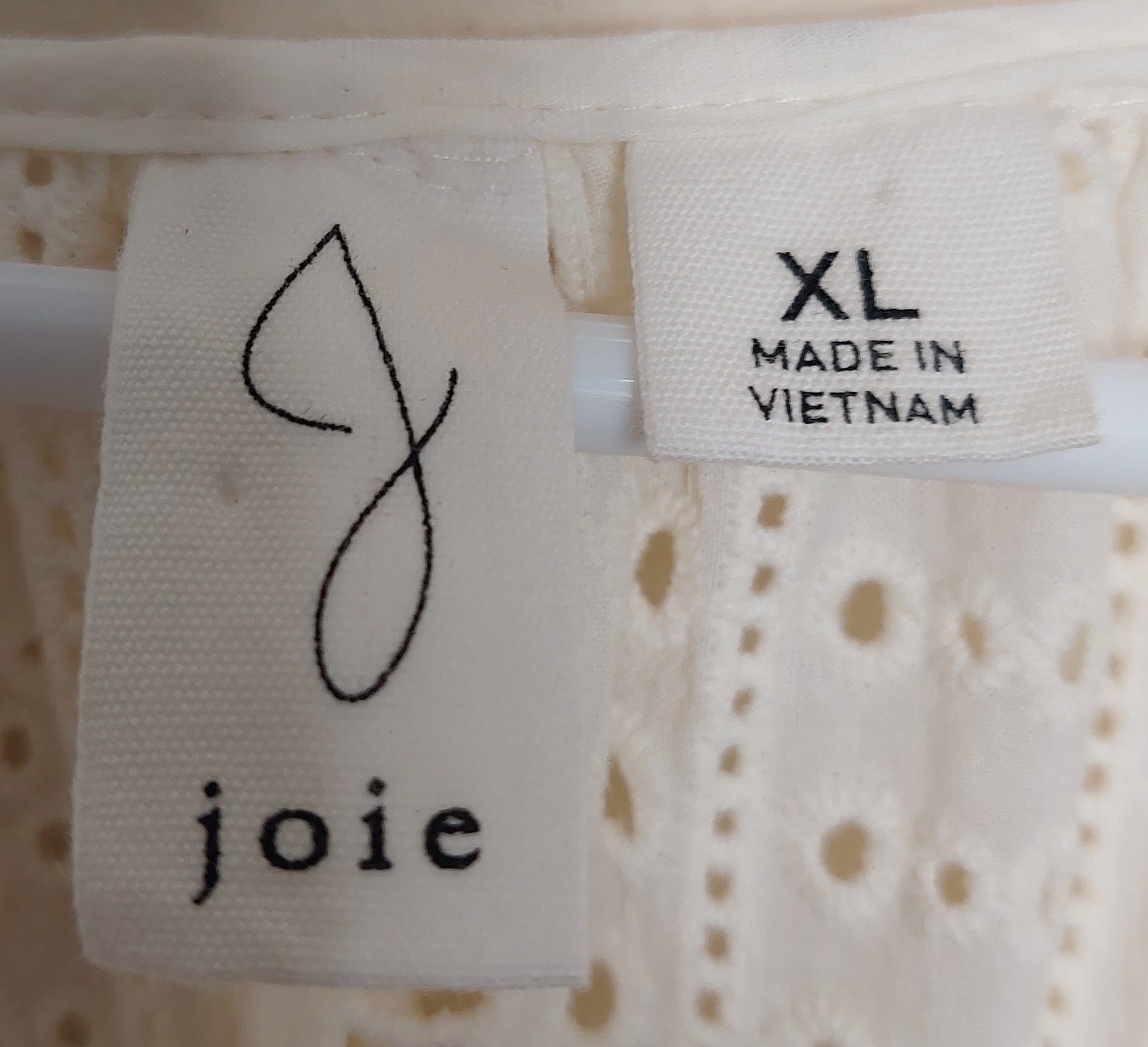 5 27 Joie Ivory Eyelet Lace Peasant Blouse XL