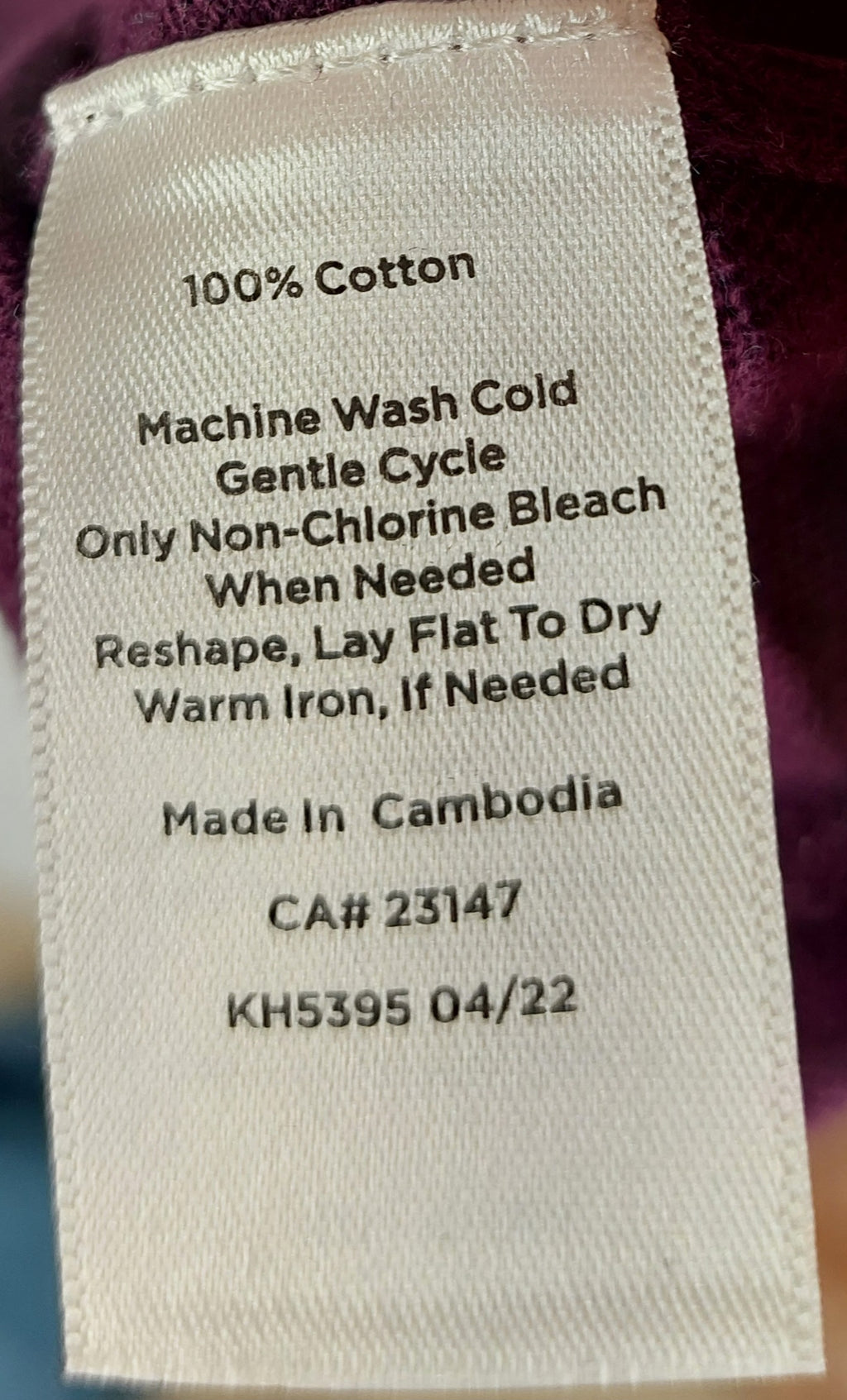 9-27 Talbots Size Medium Plum Purple 100% Cotton V-Neck Long Sleeve Sweater Top