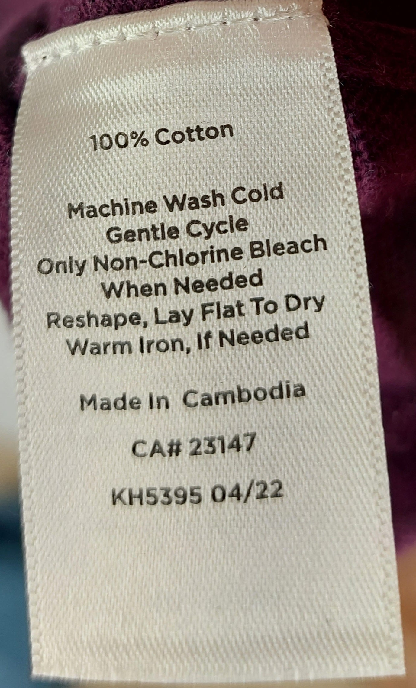 9-27 Talbots Size Medium Plum Purple 100% Cotton V-Neck Long Sleeve Sweater Top