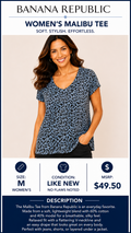 2 11 Banana Republic Malibu Tee Blue Black Size Medium