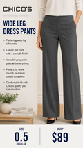 4 47 Chico's 0.5 Gray Wide Leg Dress Pants