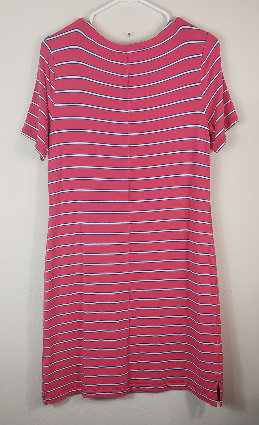 2 34 Talbots Dress Horz Stripes Pink blue white Size M Petite