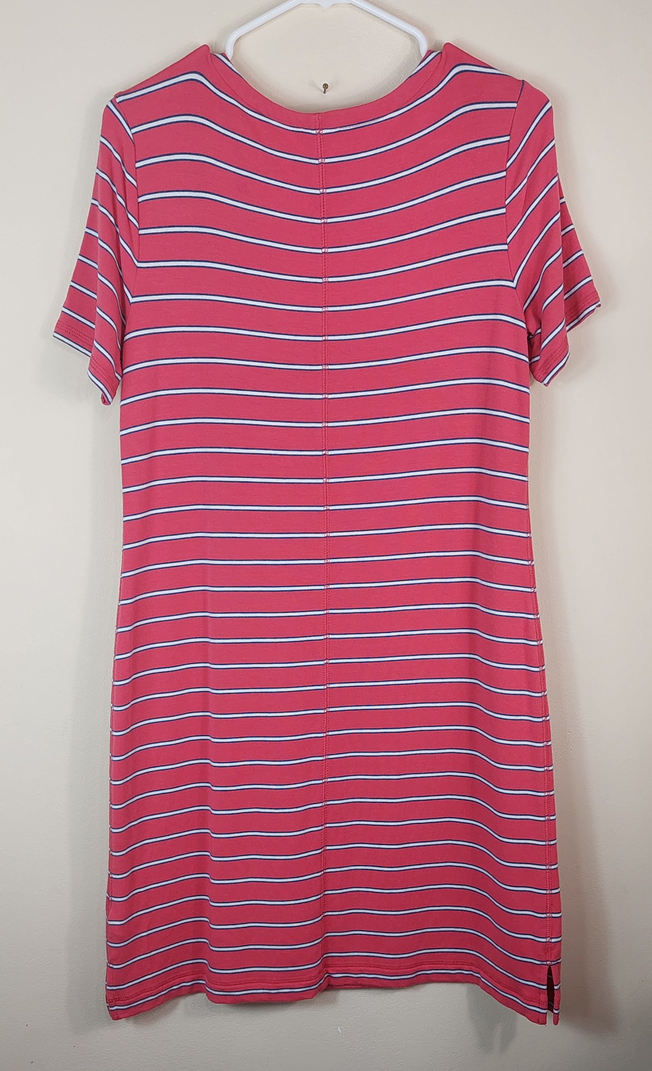 2 34 Talbots Dress Horz Stripes Pink blue white Size M Petite