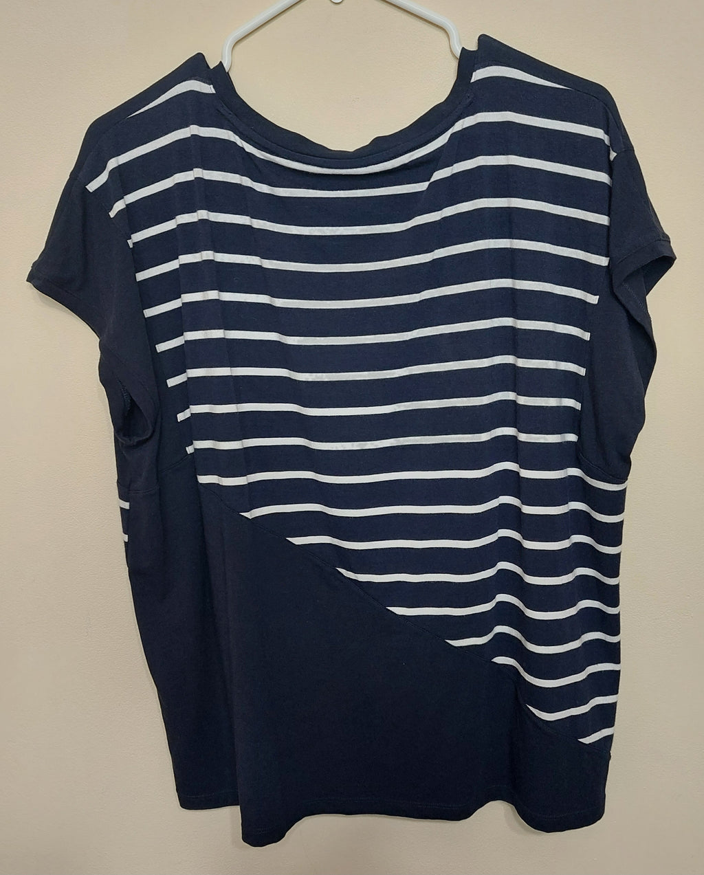 5 29 Talbots Navy White Stripe Dolman Top XL Petite