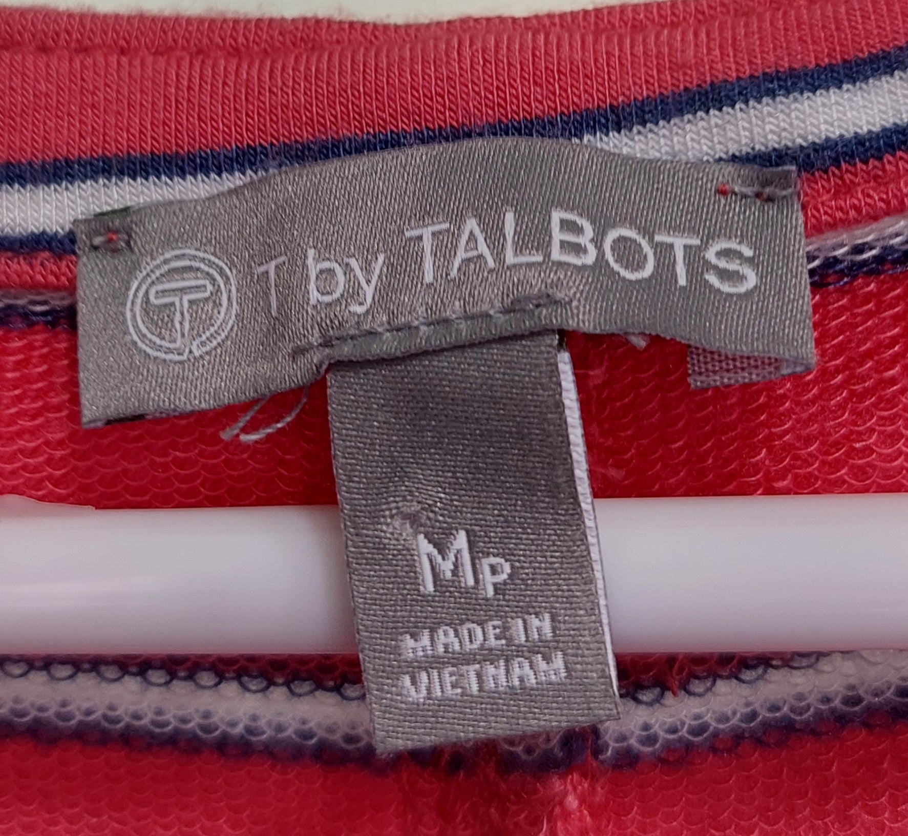 2 34 Talbots Dress Horz Stripes Pink blue white Size M Petite