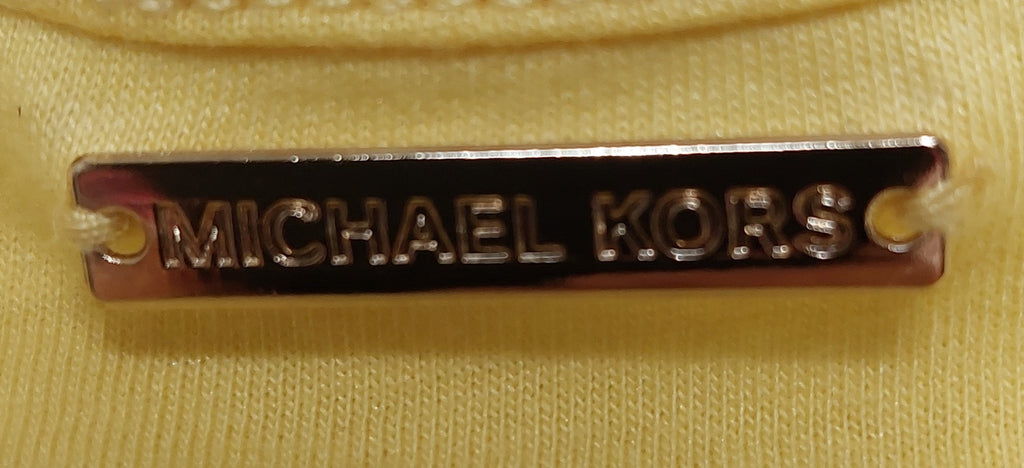 6 29 Michael Kors Yellow Tiered Hem Short Sleeve Top Medium