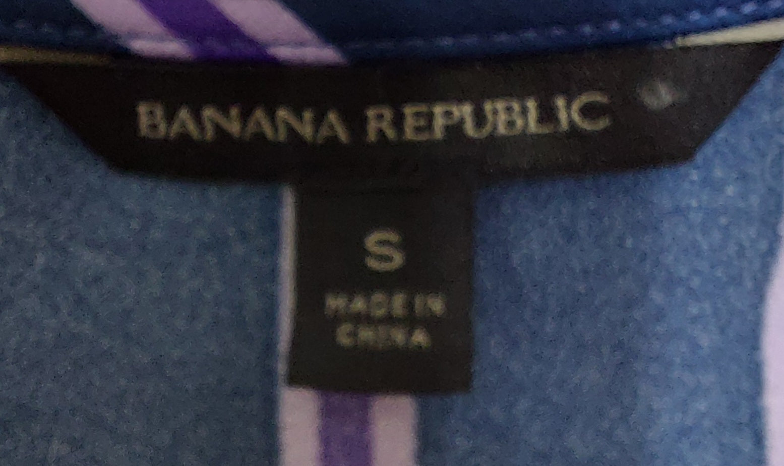 7 02 Banana Republic Size S Blue Purple Striped Blouse