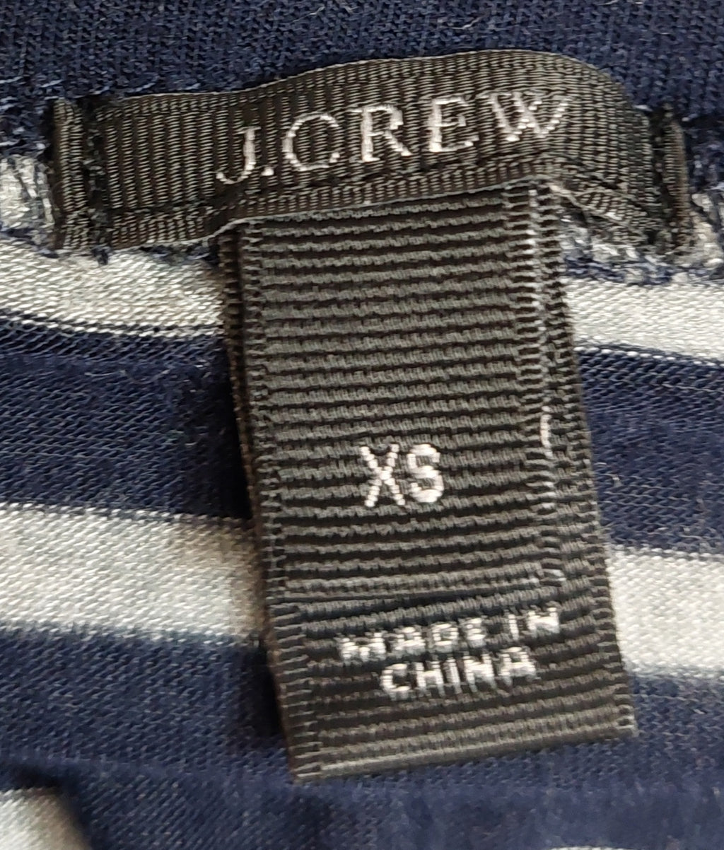 6 03 J.Crew XS Navy Gray Striped Maxi Skirt Womens