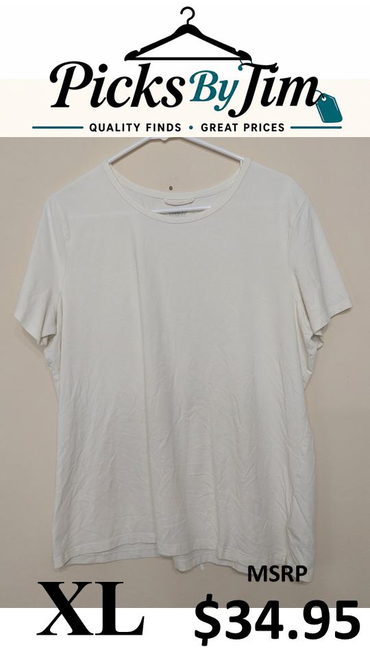 7 03 Lands End Size XL White Short Sleeve Tee