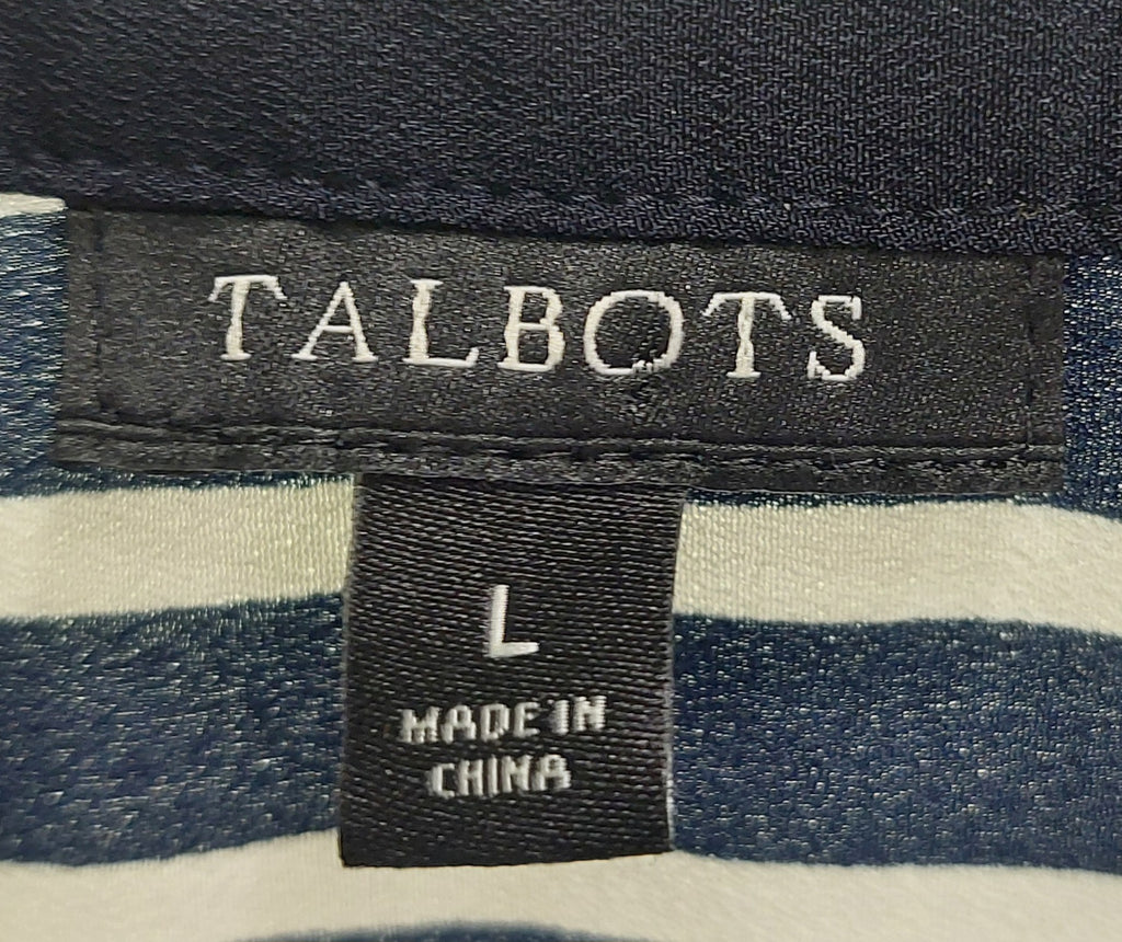 2 25 Talbots Blouse Horz stripes black white Size Large