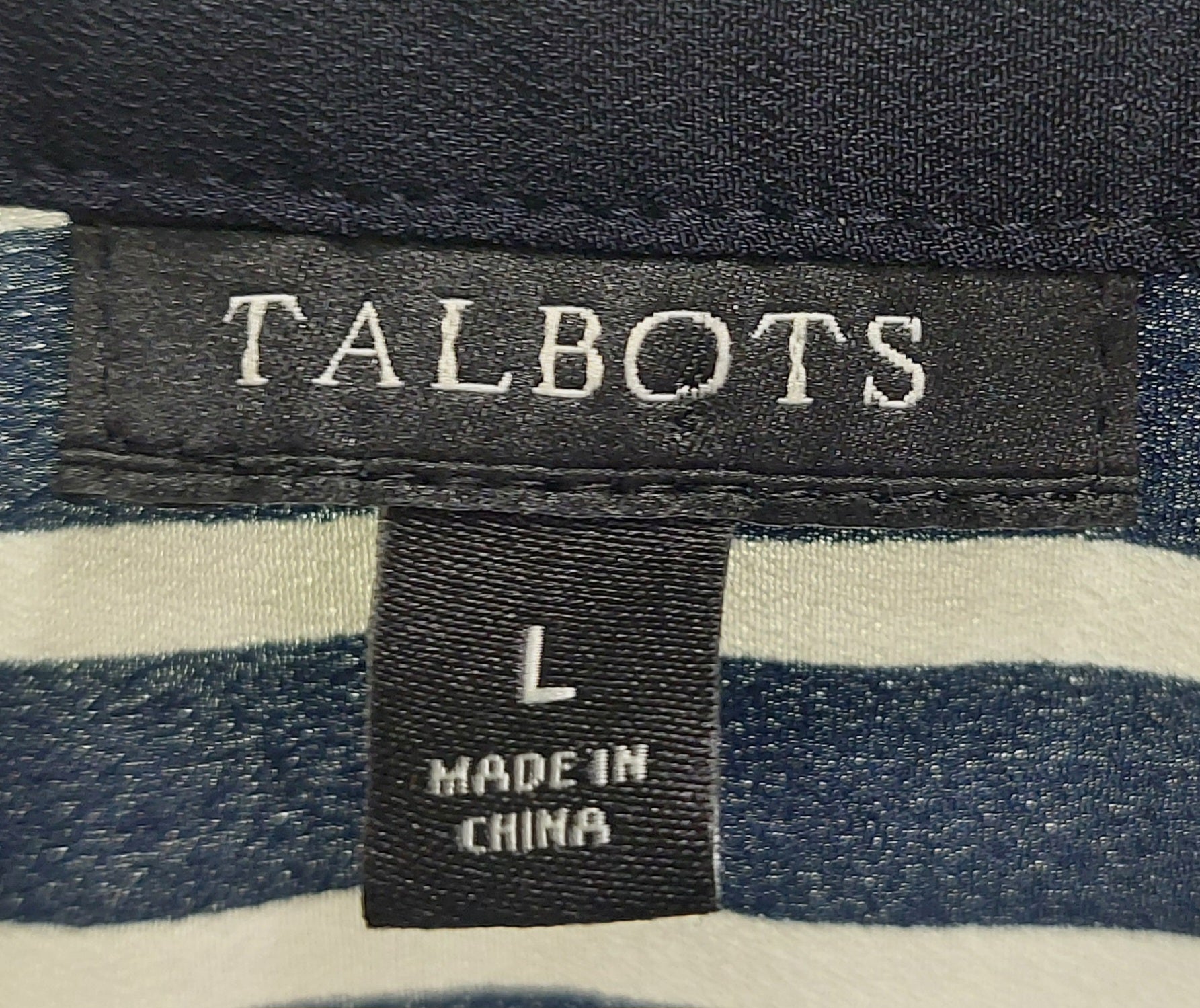 2 25 Talbots Blouse Horz stripes black white Size Large