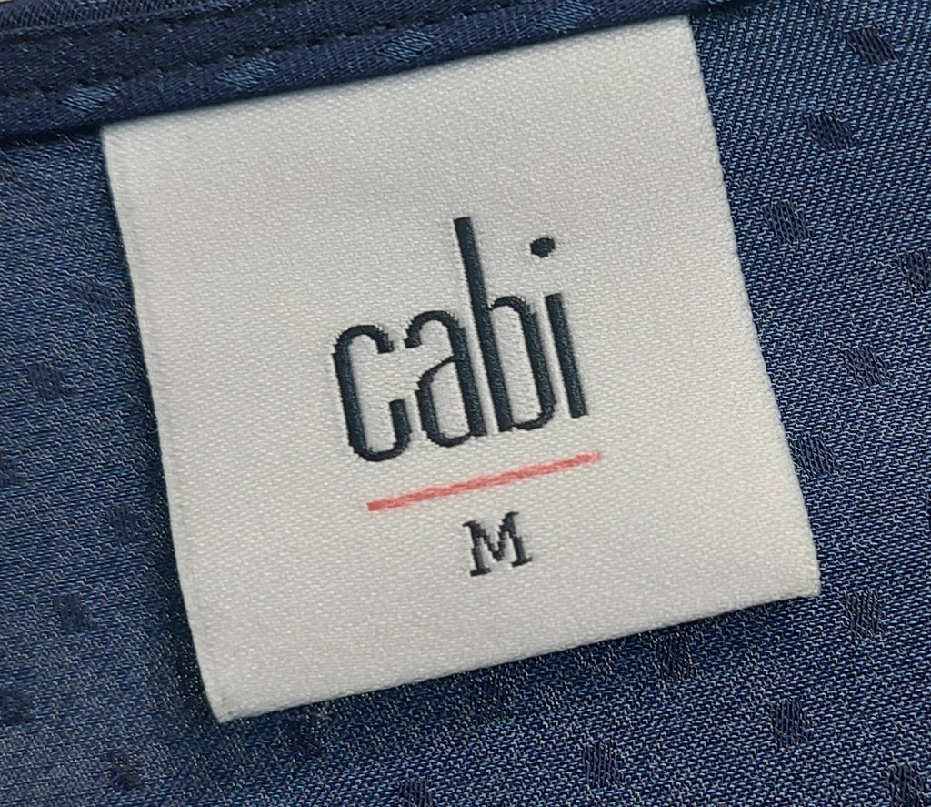 4 44 Cabi M Navy Swiss Dot Tie Front Blouse