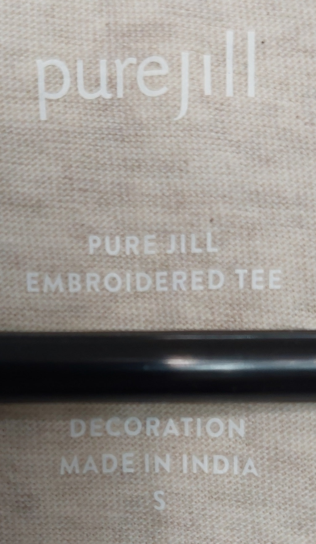 5 30 Pure Jill Embroidered Tee Cream Boho Short Sleeve Size S