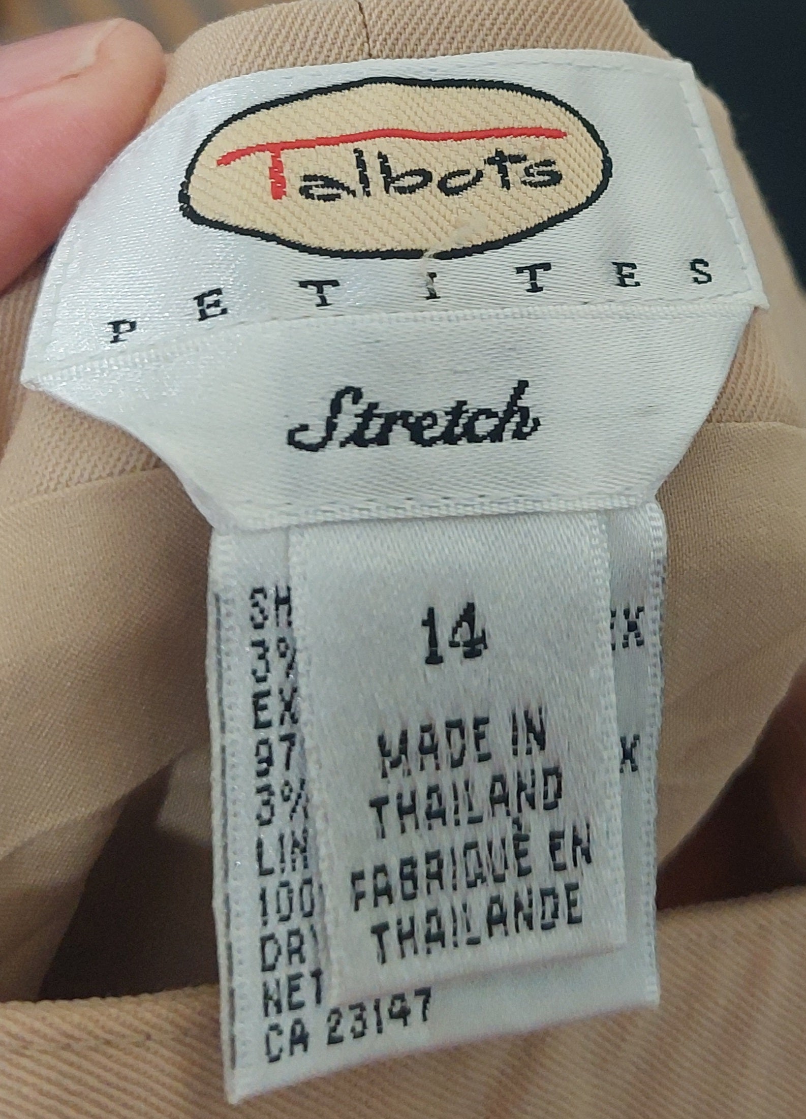 7 30 Talbots 14 Tan Wool Stretch Straight Leg Pants