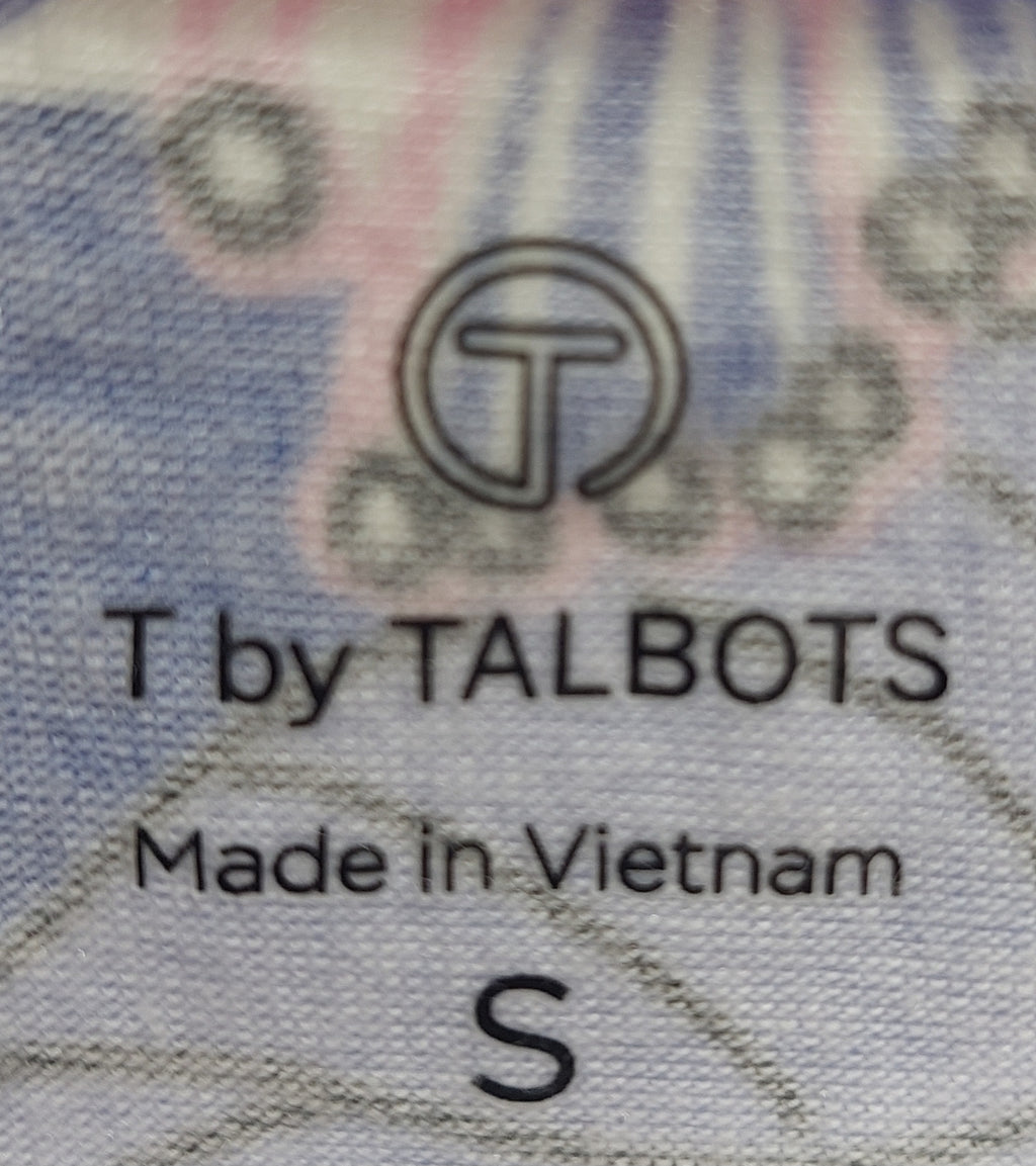2 02 Talbots Floral Tee Blue Pink Size Small