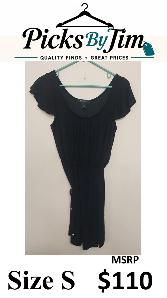 7 31 White House Black Market S Black Flutter Sleeve Dress
