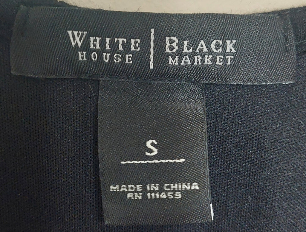 7 31 White House Black Market S Black Flutter Sleeve Dress