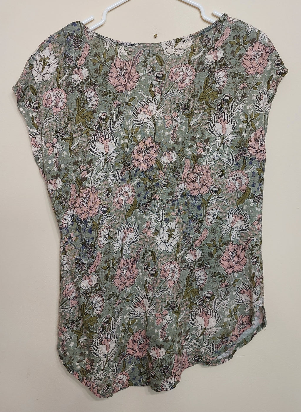 6 32 Joie 100 Linen Floral Print Cap Sleeve Blouse Medium