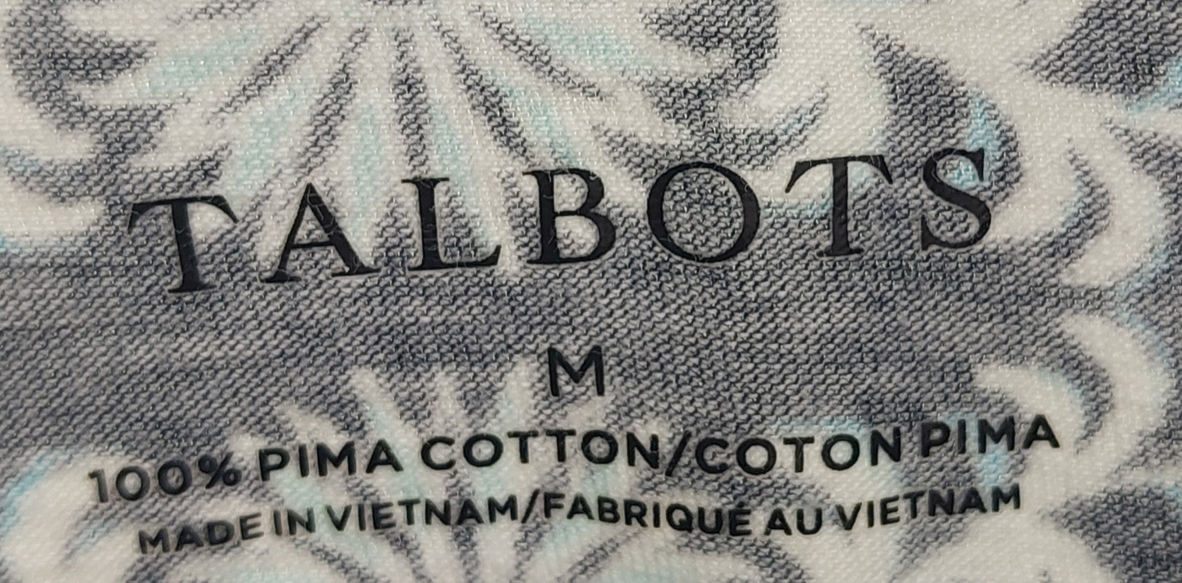 2 10 Talbots Printed Tee Turquoise White Size Medium