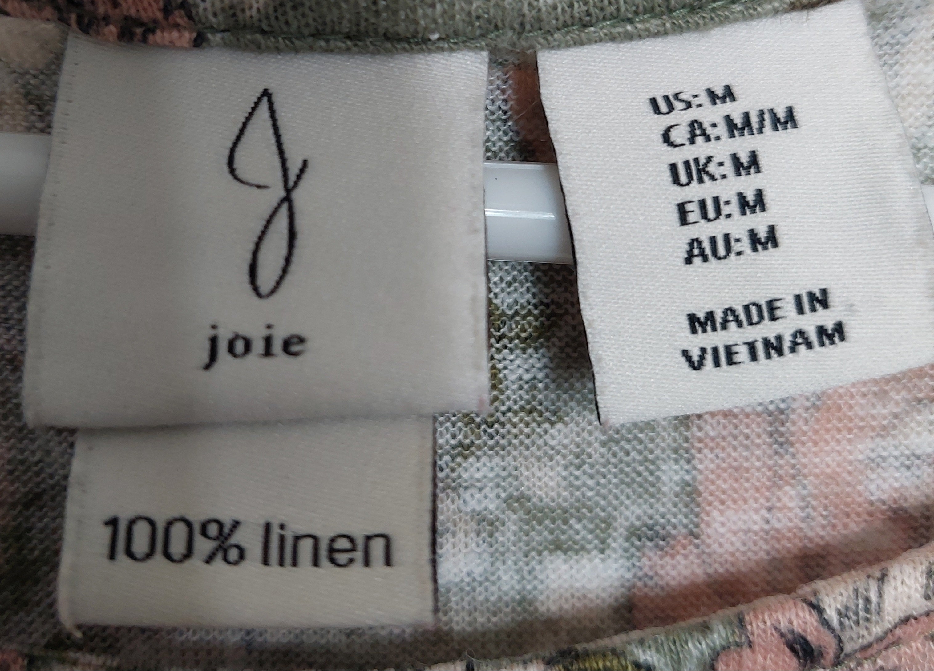 6 32 Joie 100 Linen Floral Print Cap Sleeve Blouse Medium