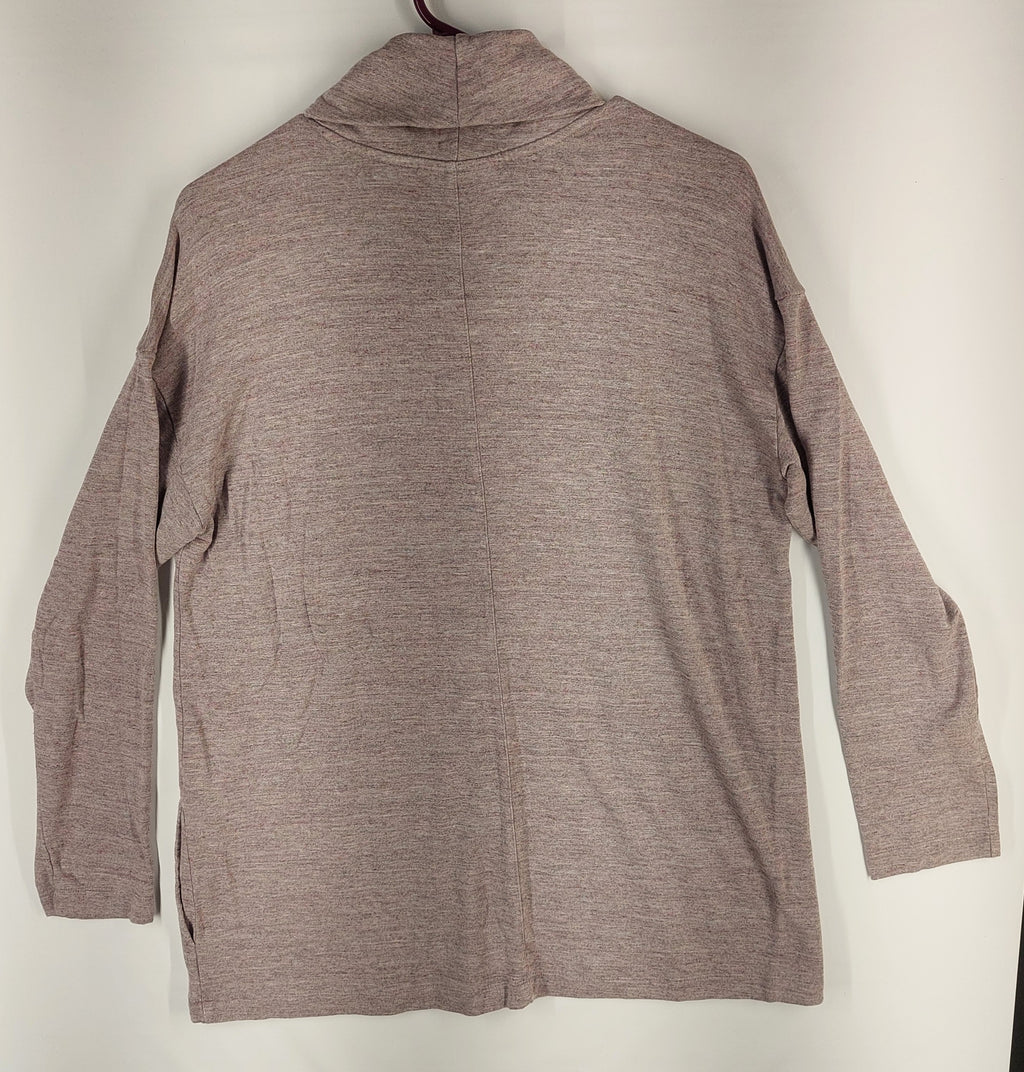 9-32 Pure Jill Size M Cowl Neck Long Sleeve Tunic Top Mauve Heather Rayon Blend
