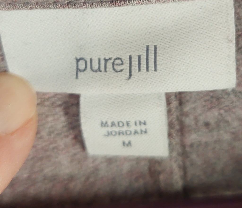 9-32 Pure Jill Size M Cowl Neck Long Sleeve Tunic Top Mauve Heather Rayon Blend