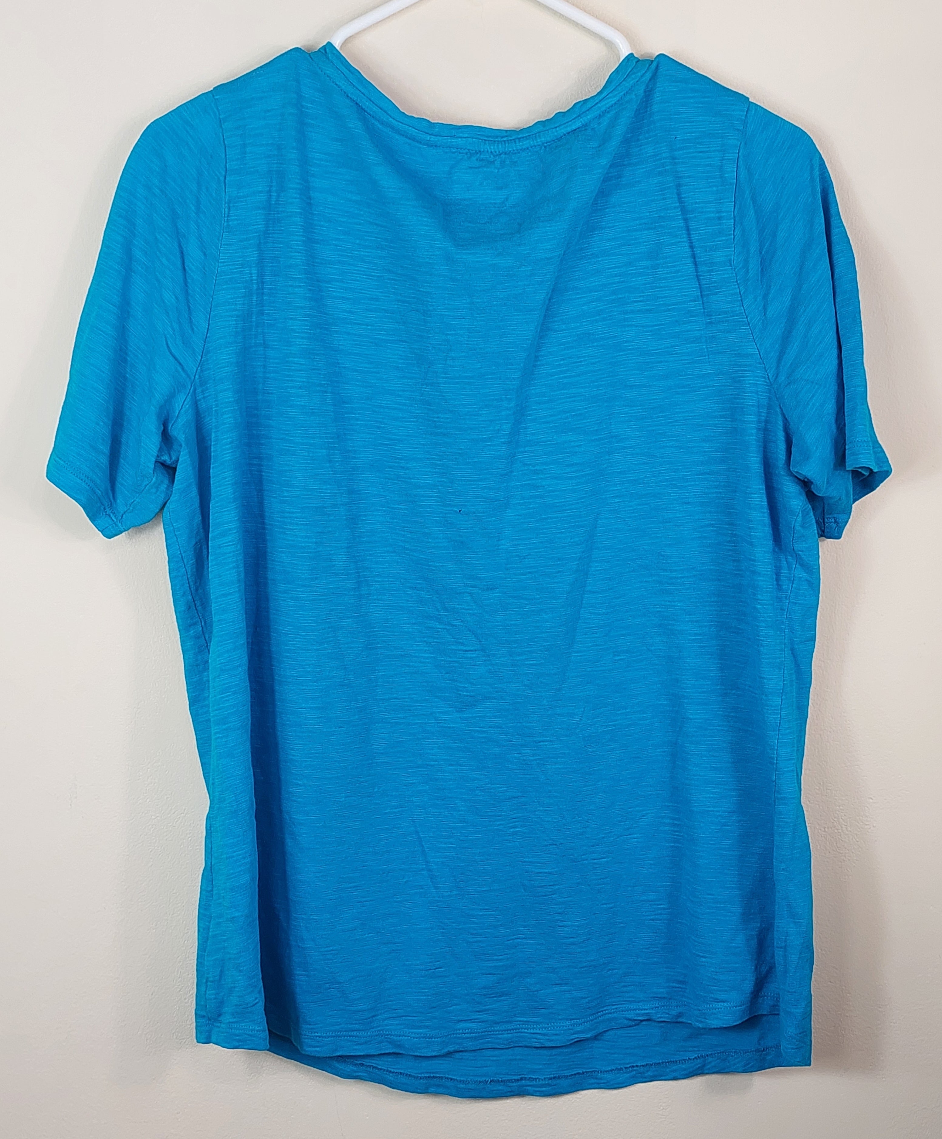 2 18 Talbots Lace trim Tee Blue Size 16-18