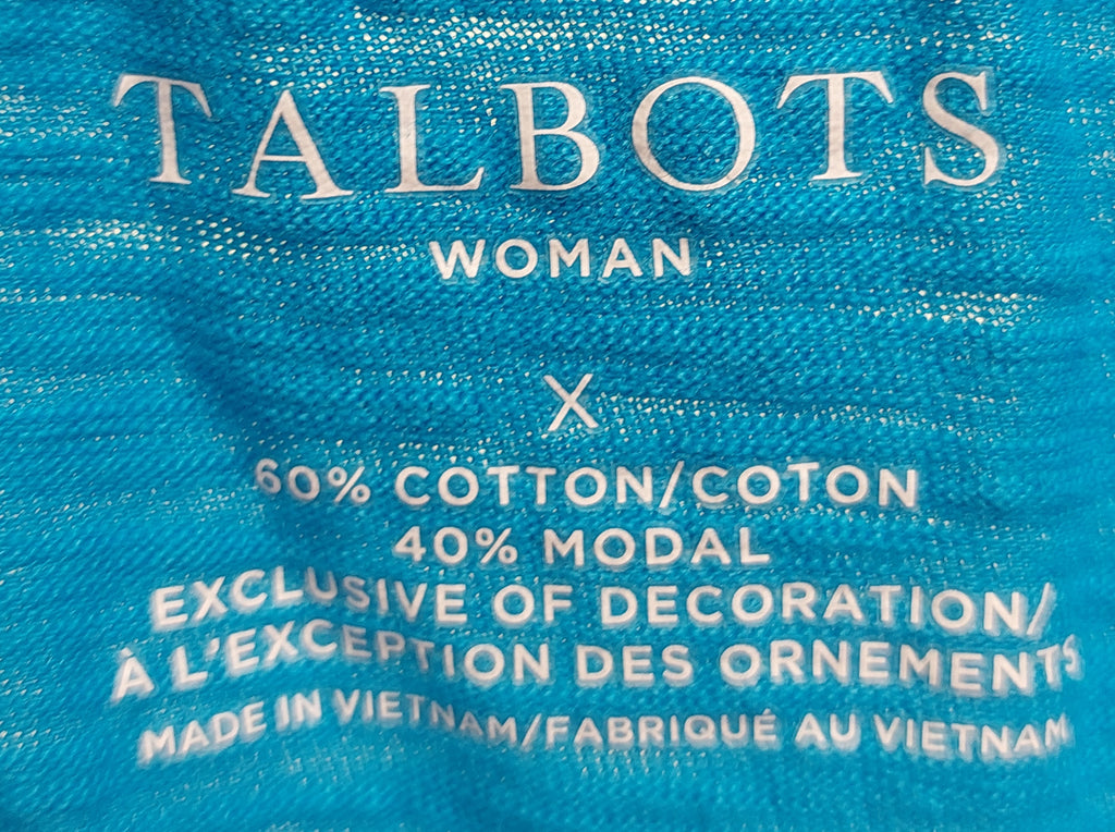 2 18 Talbots Lace trim Tee Blue Size 16-18