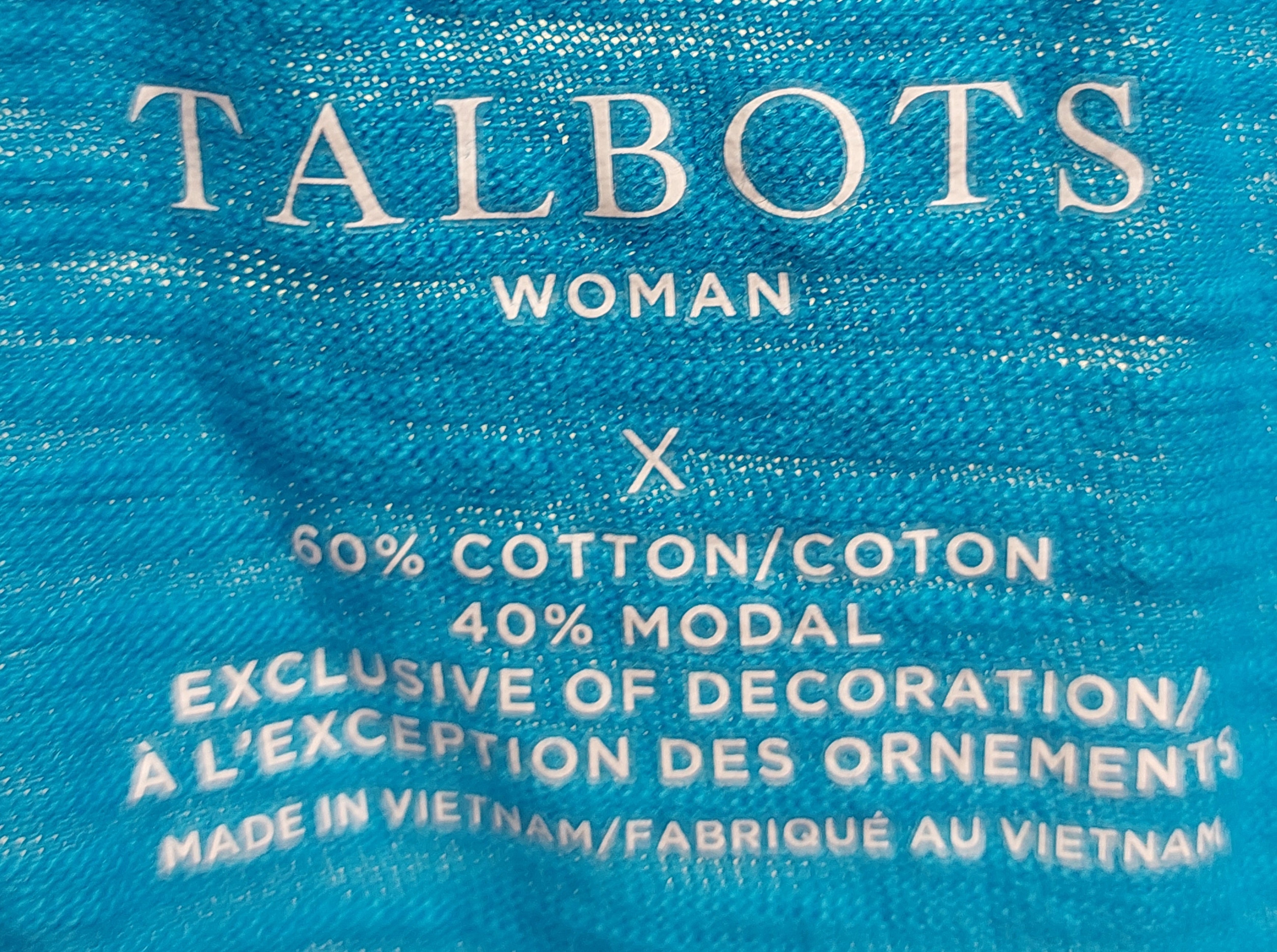 2 18 Talbots Lace trim Tee Blue Size 16-18