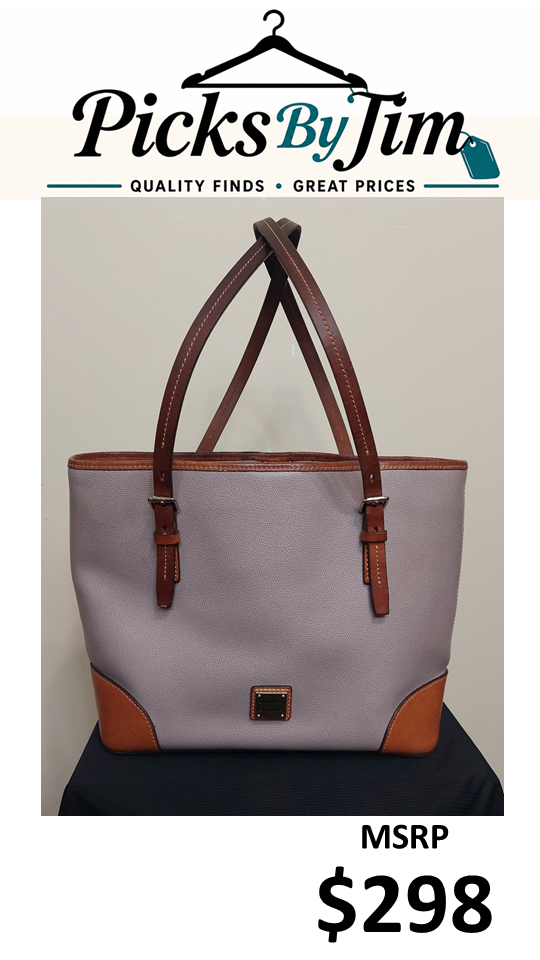 7 33 Dooney Bourke Gray Leather Large Tote Bag