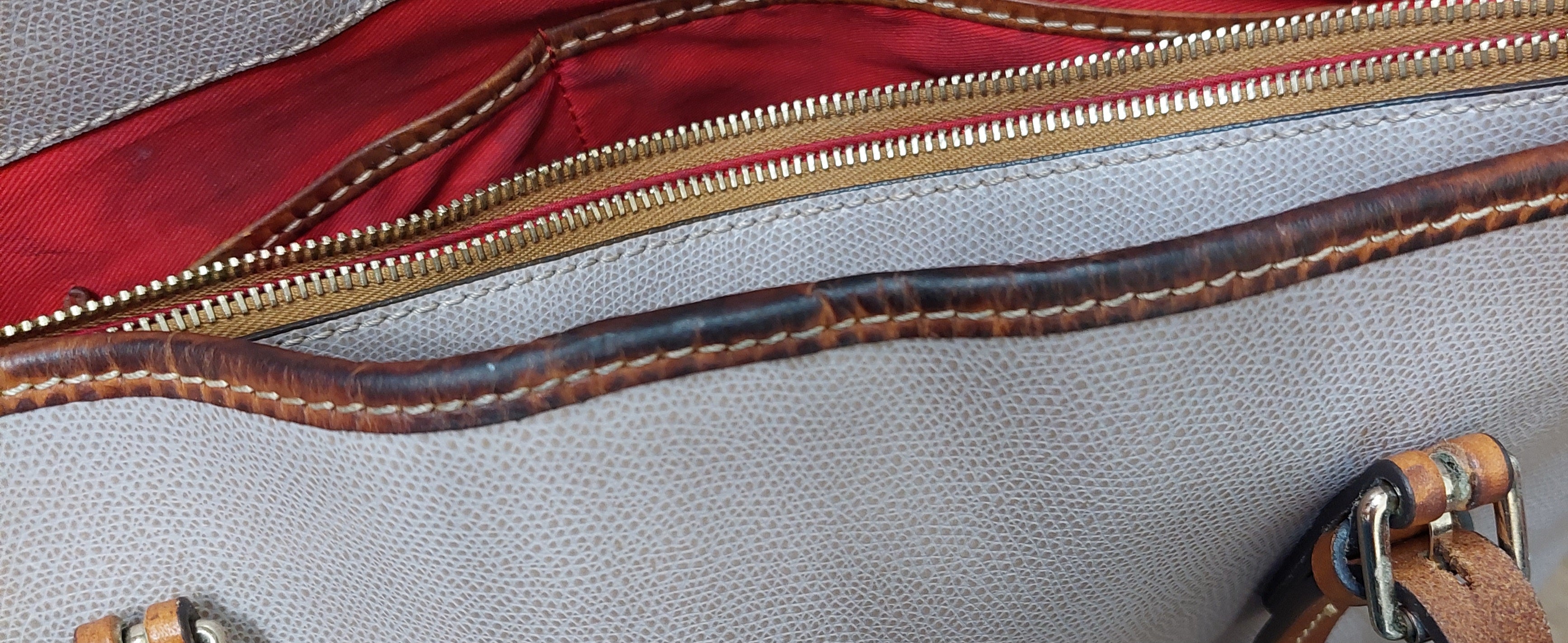 7 33 Dooney Bourke Gray Leather Large Tote Bag