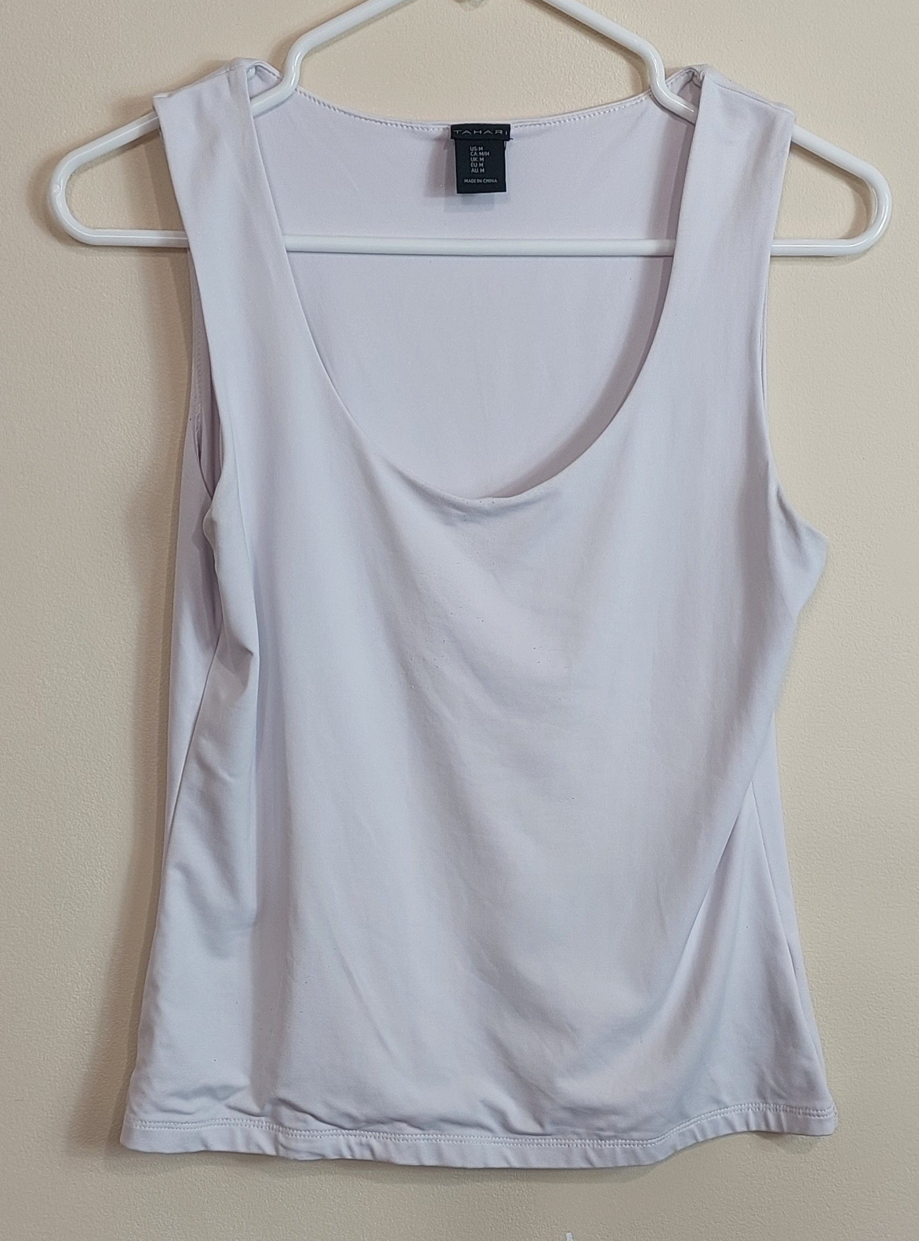 3 12 Tahari Size M Tank Top Light Lavender Sleeveless Scoop Neck Layering Essential
