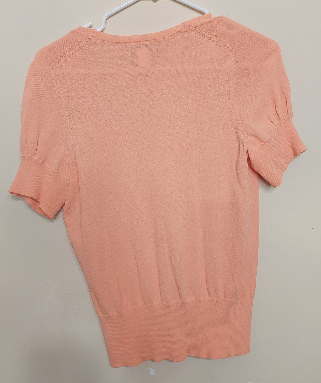 6 34 Banana Republic Womens Peach Short Sleeve Cardigan Sweater Small