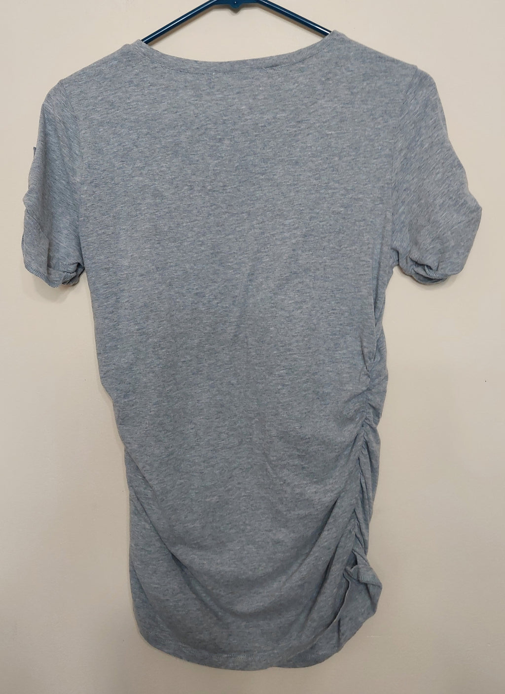 7 34 Michael Kors S Gray Ruched Side Zip Sleeve Top